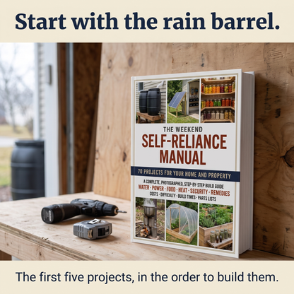 Start with the rain barrel. The first five projects, in the order to build them.